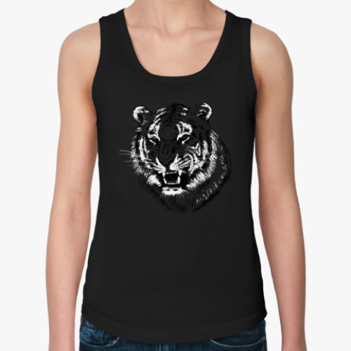Женская майка с принтом Тигр