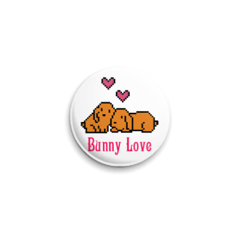 Значок 25мм с принтом Bunny Love