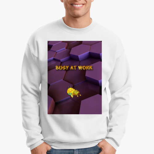 Свитшот с принтом Занят на работе!