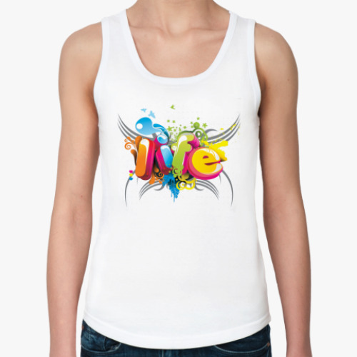 Женская майка с принтом  Life
