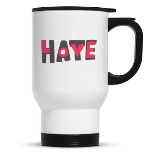 Кружка-термос с принтом LOVE-НАТЕ 0,25