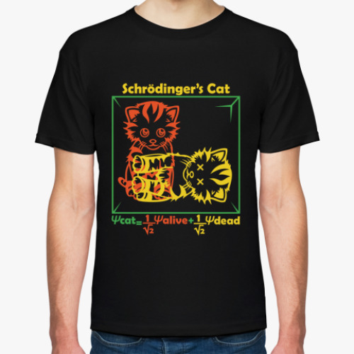 Футболка с принтом Кот Шрёдингера