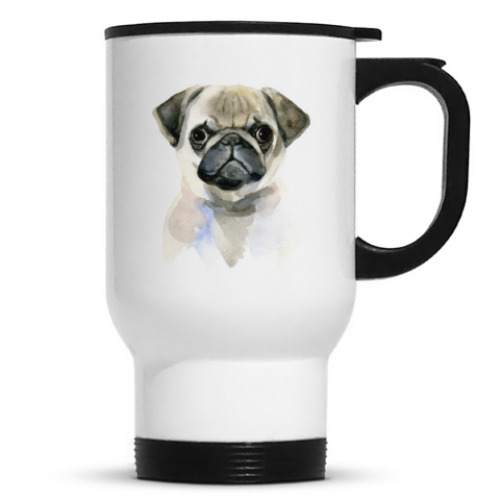 Кружка-термос с принтом Мопс