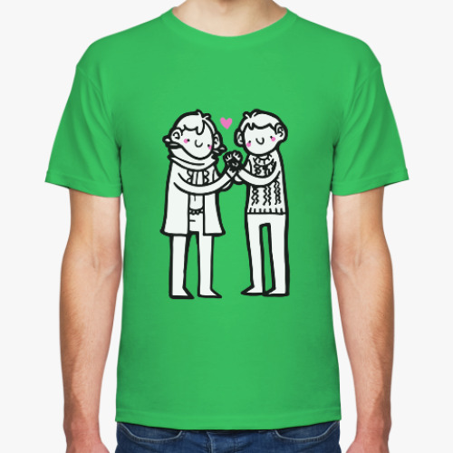 Футболка с принтом Джонлок Johnlock love