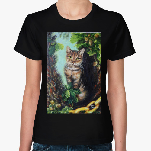 Женская футболка Кот учёный