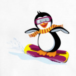 Пингвин на сноуборде
