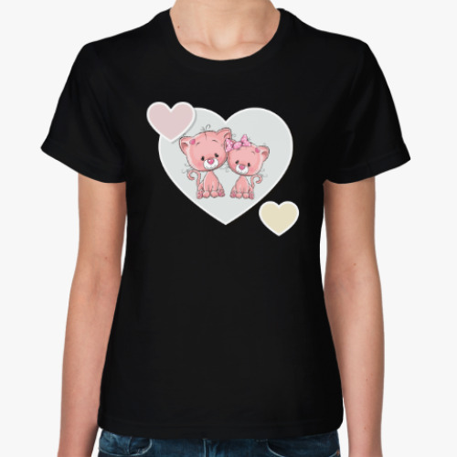 Женская футболка Котята in love