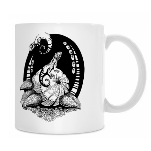 Кружка с принтом Ящерка