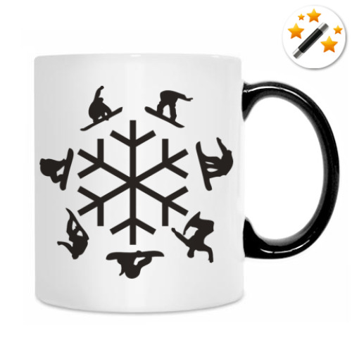 Кружка-хамелеон с принтом snowboard