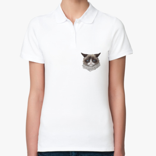 Женская рубашка поло Grumpy Cat / Сердитый Кот