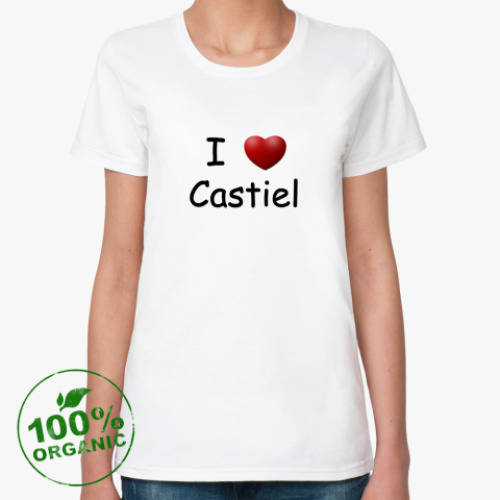 Женская футболка из органик-хлопка I Love Castiel