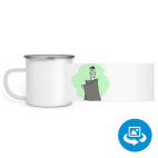 Кружка металлическая белая (круговая запечатка)