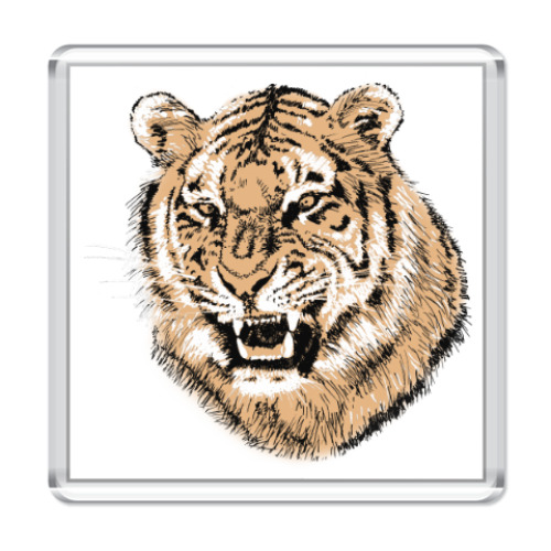 Магнит с принтом Тигр