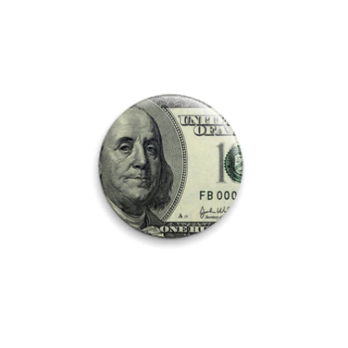 Значок 25мм 100 долларов