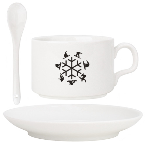 Кофейный набор с принтом snowboard