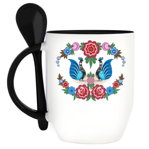 Кружка с ложкой с принтом Подарок тестю