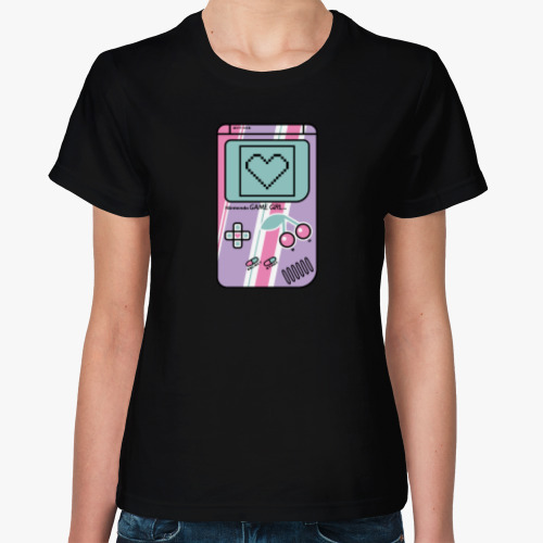 Женская футболка с принтом Retro Game Girl / Ретро Game Girl