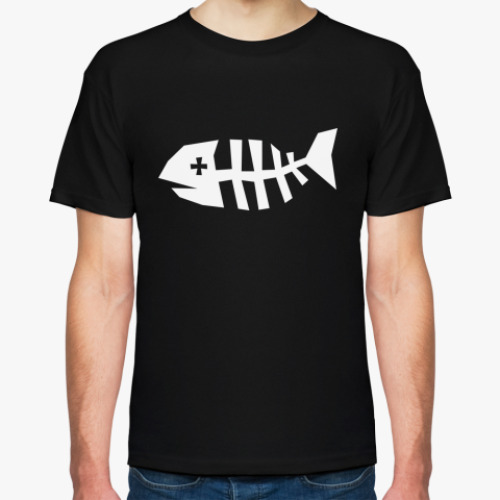 Футболка с принтом Рыбный скелет