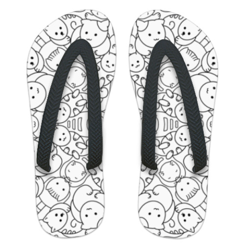 Шлепанцы (сланцы) с принтом A bunch of kittens