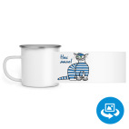 Кружка металлическая белая (круговая запечатка)