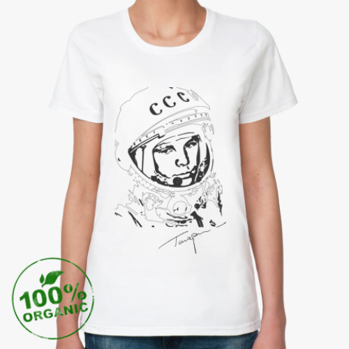 Женская футболка из органик-хлопка Yuri Gagarin