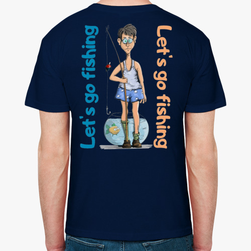 Футболка с принтом Поедем на рыбалку