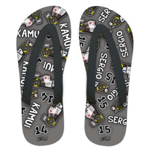 Шлепанцы (сланцы) с принтом Sauber