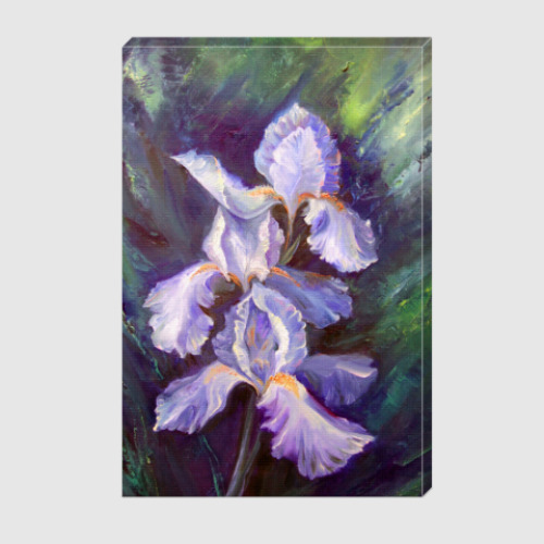 Холст с принтом Три ириса на солнце