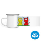 Кружка металлическая белая (круговая запечатка)