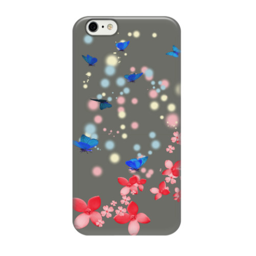 Чехол для iPhone 6/6s Цветы и бабочки