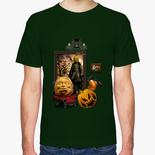 Футболка с принтом Фамильный портрет в готическом интерьере