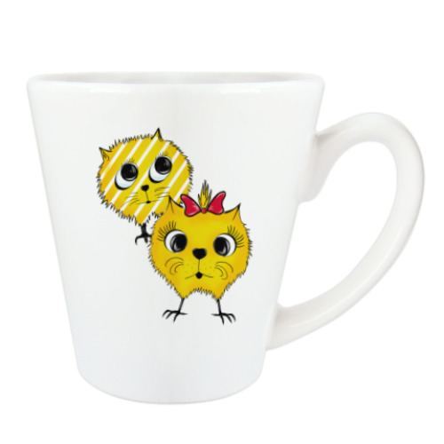 Чашка Латте с принтом КОТЯТА-ЦЫПЛЯТА