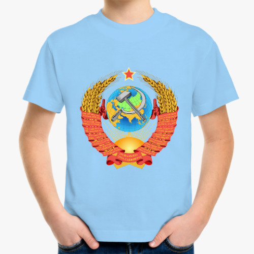 Детская футболка с принтом герб СССР