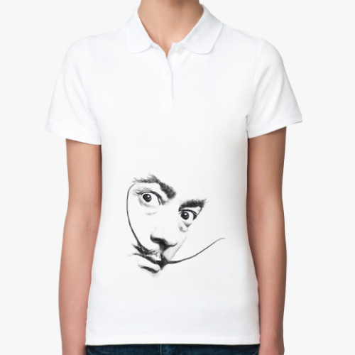 Женская рубашка поло (печать) с принтом Усы