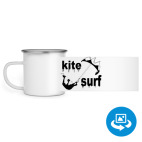 Кружка металлическая белая (круговая запечатка)