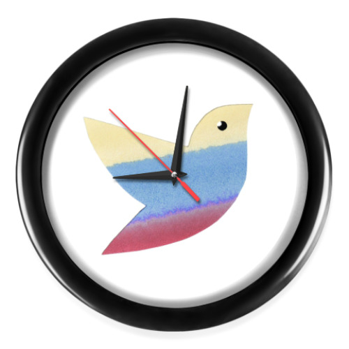 Настенные часы Акварельная птичка Watercolor