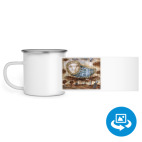 Кружка металлическая белая (круговая запечатка)