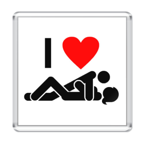 Магнит с принтом I love sex