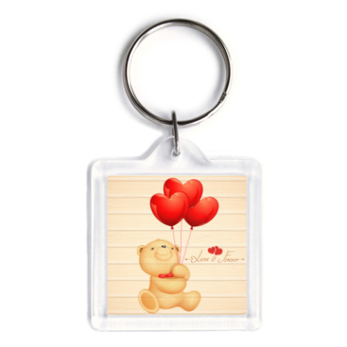 Брелок с принтом Мишка Тедди