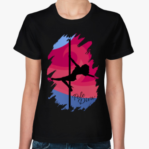 Женская футболка с принтом Королева Пилона - Pole Dance Diva