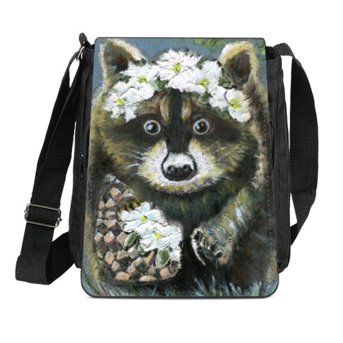 Сумка-планшет с принтом Милый енот