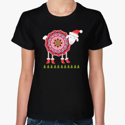 Женская футболка с принтом Овечка