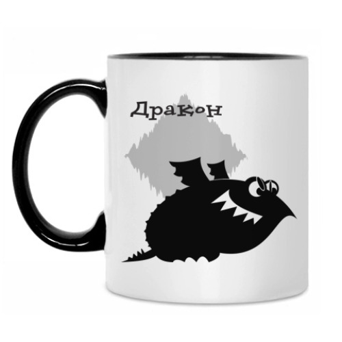 Кружка с принтом Дракон