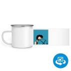 Кружка металлическая белая (круговая запечатка)