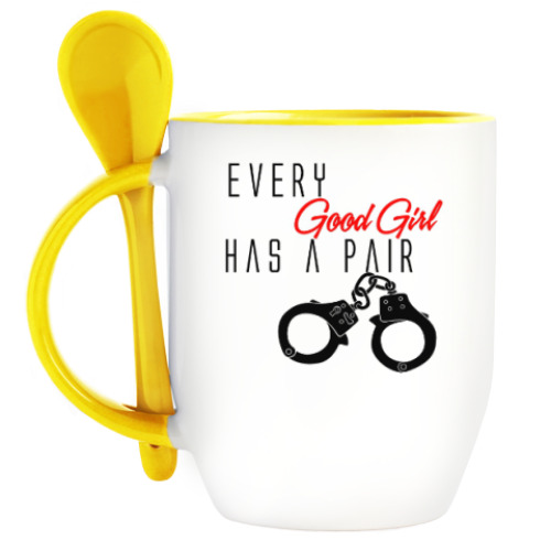 Кружка с ложкой с принтом Every Good Girl
