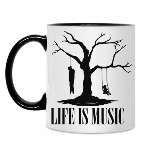 Кружка с принтом life is music