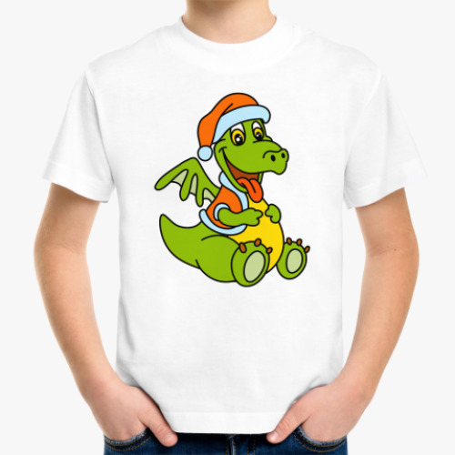 Детская футболка с принтом дракон