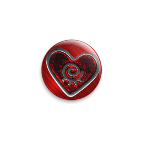Значок 25мм с принтом Сердце