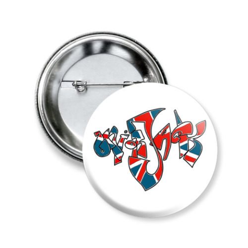 Значок 50мм с принтом union jack