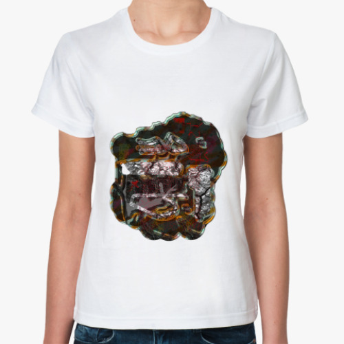 Классическая футболка с принтом Женская футболка, белая